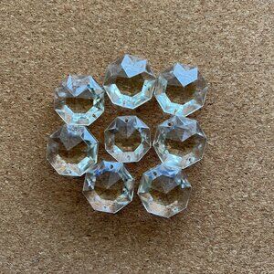 * X-Small Size Vintage Octagon Crystals/Prisms - set of 24